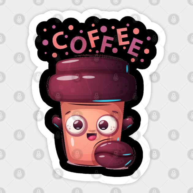 Happy Coffee To Go Sticker by ManxHaven